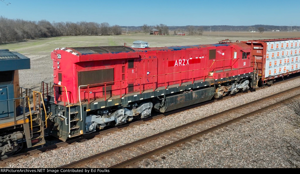 ARZX 50 on the BNSF Marceline Sub